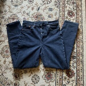 H&M Ultra High Waisted Black Mom Jeans